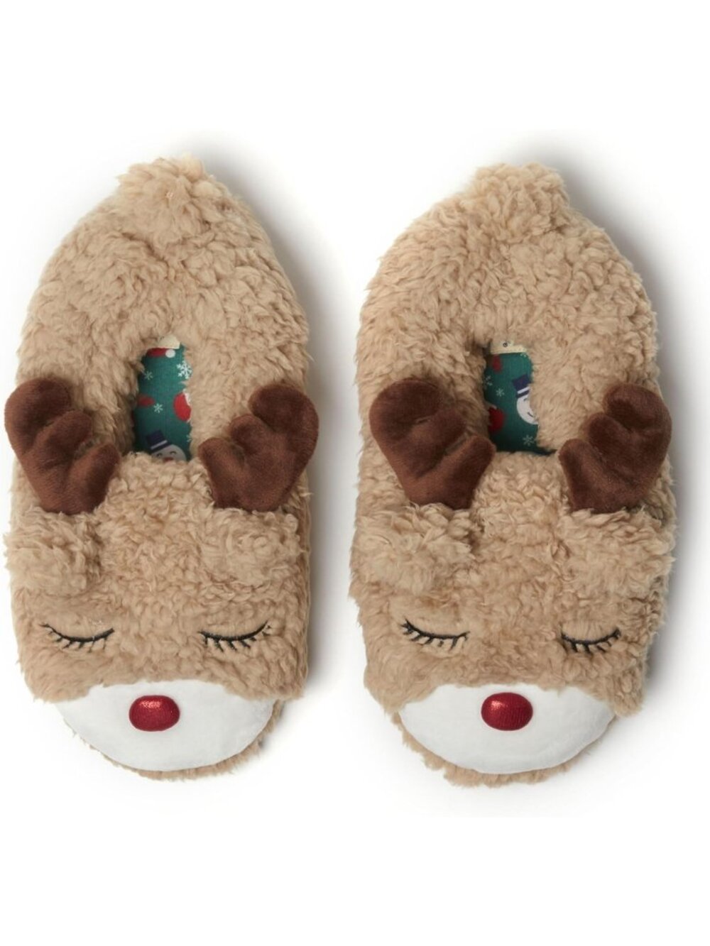 Cozy Unisex Matching Family Holiday Christmas Reindeer & Turkey Scuff Slippers